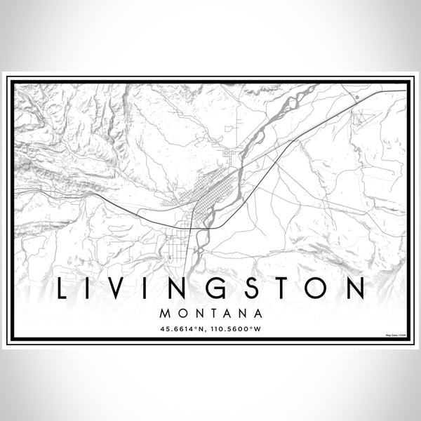 Livingston - Montana Classic Map Print