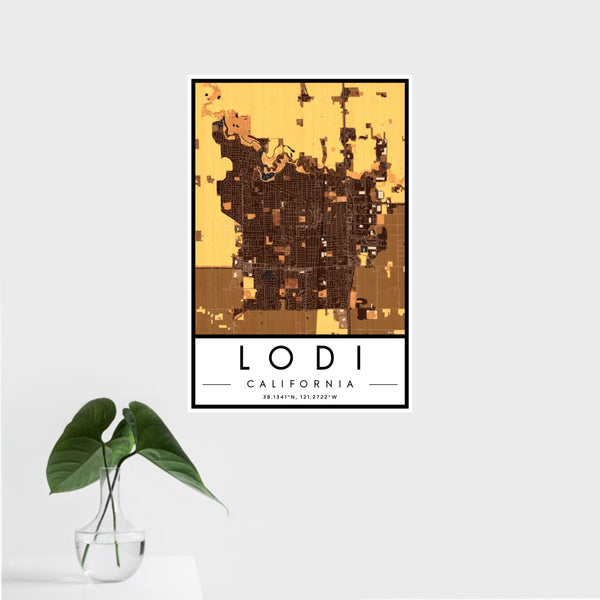 Lodi - California Map Print in Ember