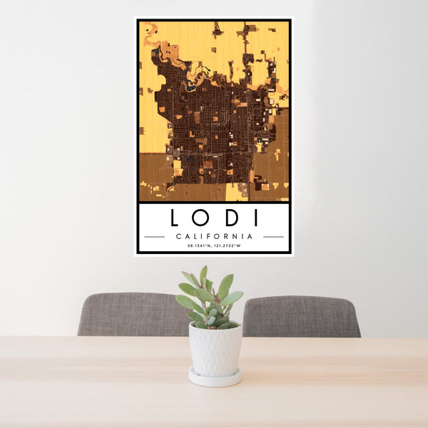 Lodi - California Map Print in Ember