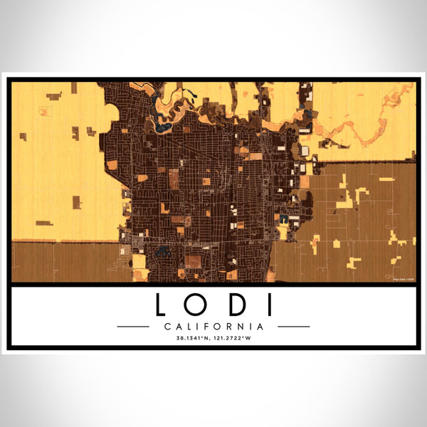 Lodi - California Map Print in Ember