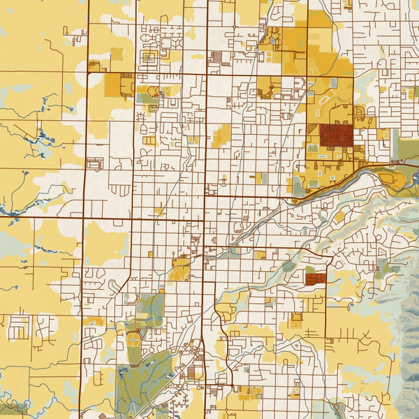 Logan - Utah Map Print in Woodblock