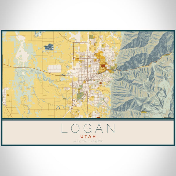 Logan - Utah Map Print in Woodblock