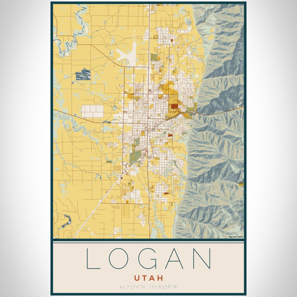 Logan - Utah Map Print in Woodblock