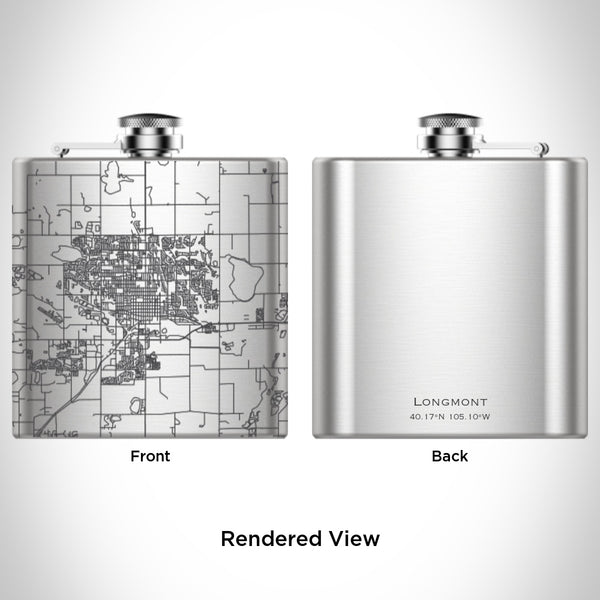 Longmont - Colorado Map Hip Flask