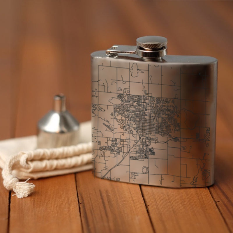 Longmont - Colorado Map Hip Flask