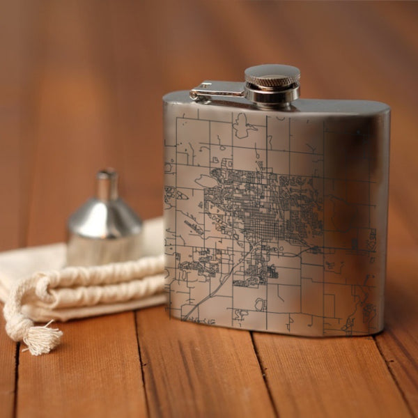 Longmont - Colorado Map Hip Flask