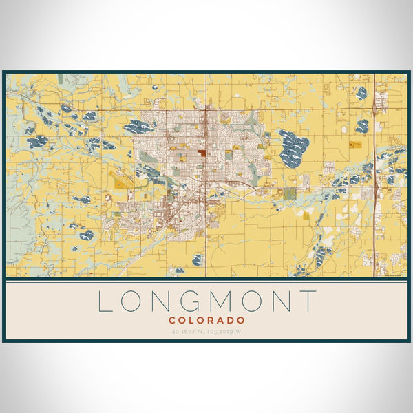 Longmont - Colorado Map Print in Woodblock