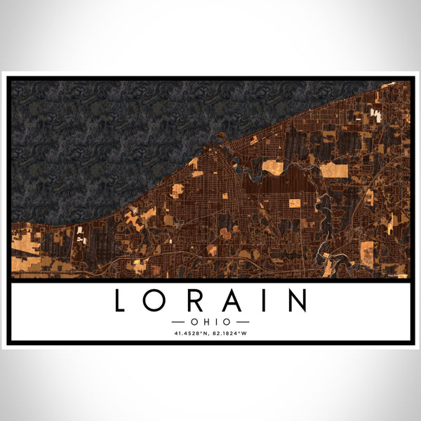 Lorain - Ohio Map Print in Ember