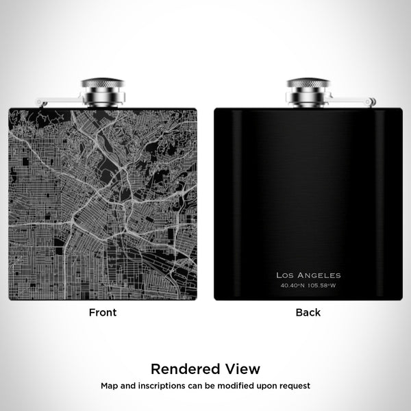Los Angeles - California Map Hip Flask in Matte Black