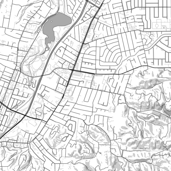 Los Gatos California Map Print in Classic Style Zoomed In Close Up Showing Details