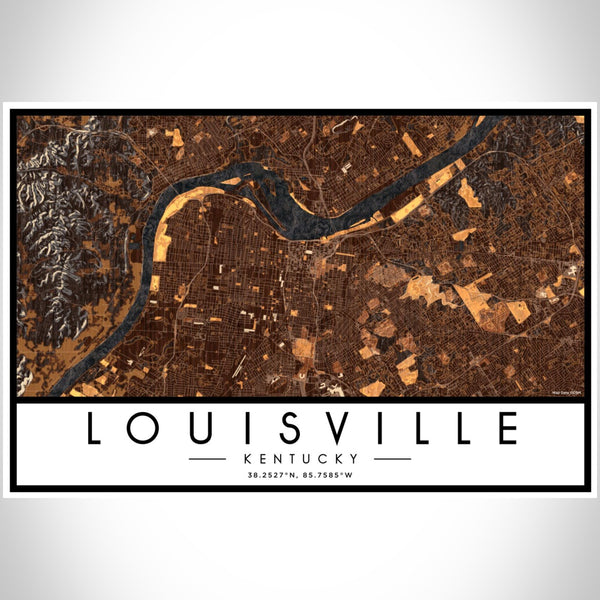 Louisville - Kentucky Map Print in Ember