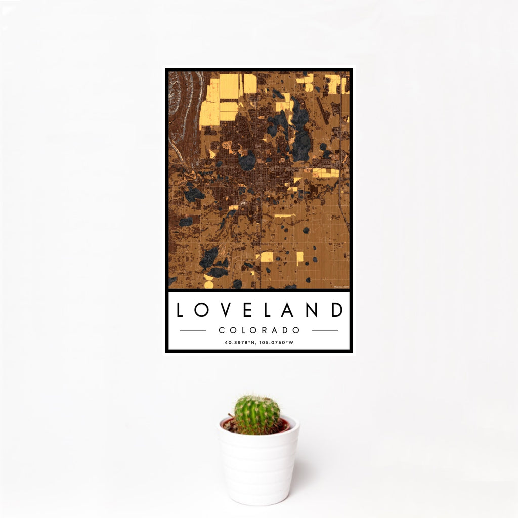 Loveland - Colorado Map Print in Ember