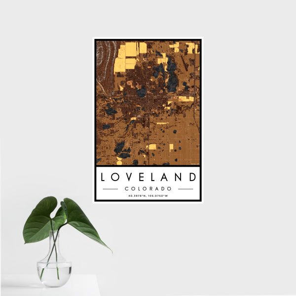 Loveland - Colorado Map Print in Ember