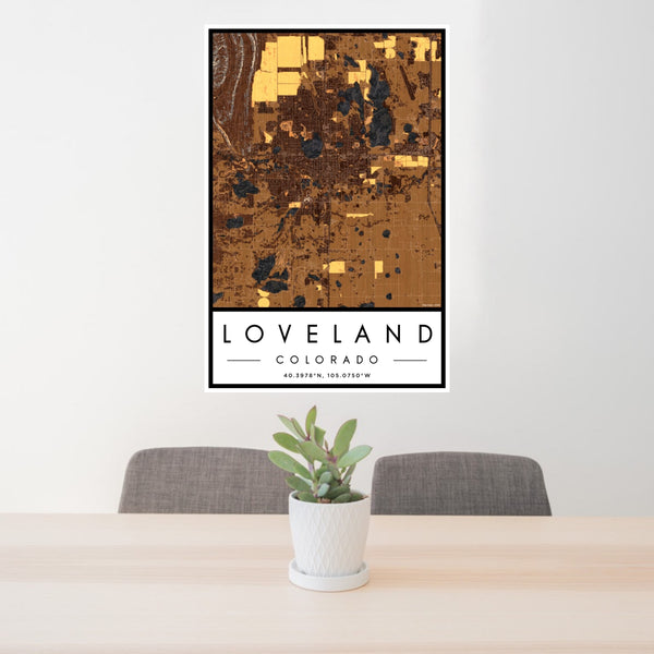 Loveland - Colorado Map Print in Ember