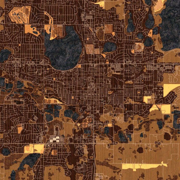 Loveland - Colorado Map Print in Ember