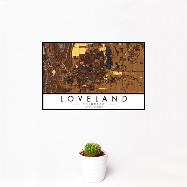 Loveland - Colorado Map Print in Ember