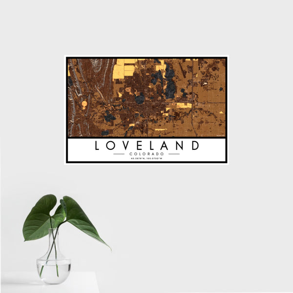 Loveland - Colorado Map Print in Ember