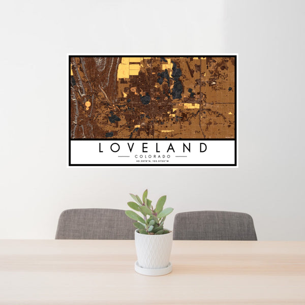 Loveland - Colorado Map Print in Ember