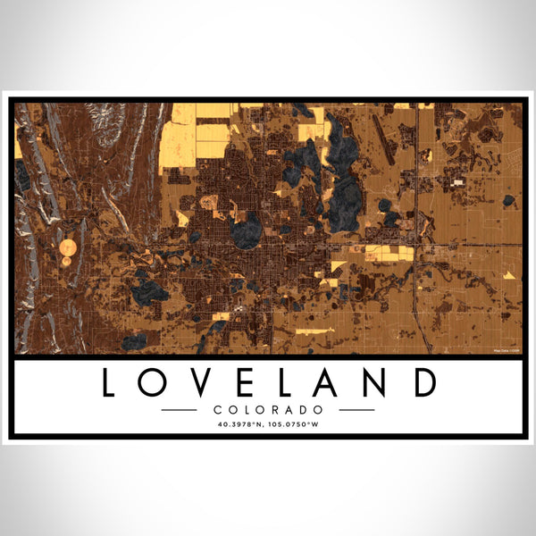 Loveland - Colorado Map Print in Ember