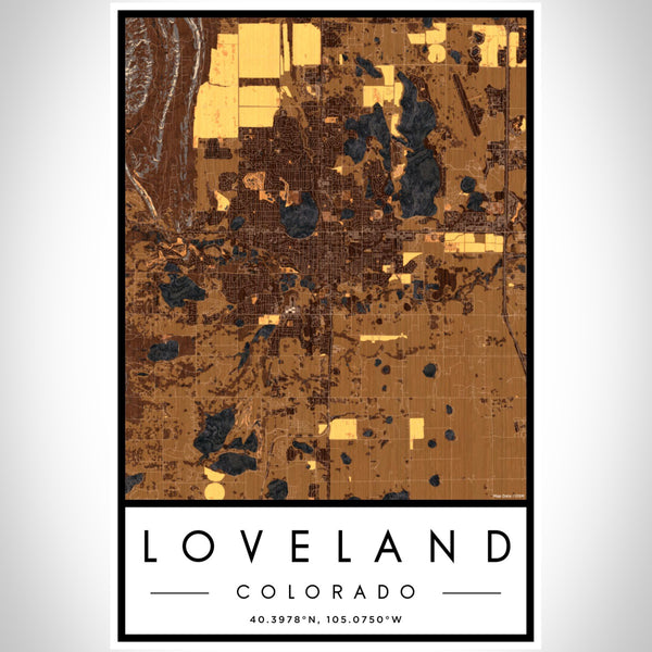 Loveland - Colorado Map Print in Ember