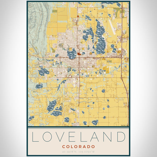Loveland - Colorado Map Print in Woodblock