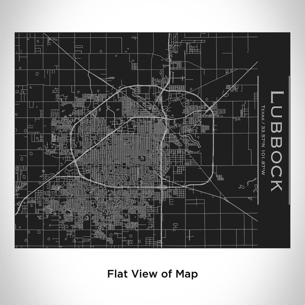 Lubbock - Texas Map Bottle with Bamboo Top in Matte Black