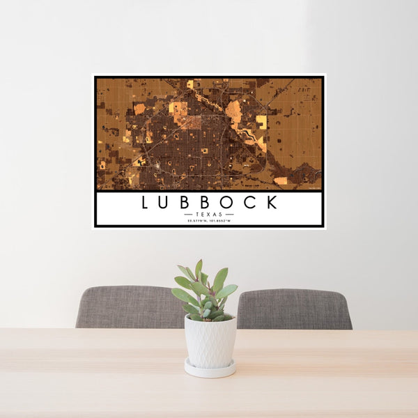 Lubbock - Texas Map Print in Ember