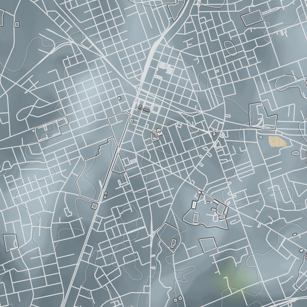 Lufkin Texas Map Print in Afternoon Style Zoomed In Close Up Showing Details