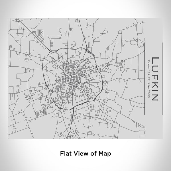 Rendered View of Lufkin Texas Map Engraving on 20oz Stainless Steel Insulated Bottle with Bamboo Top