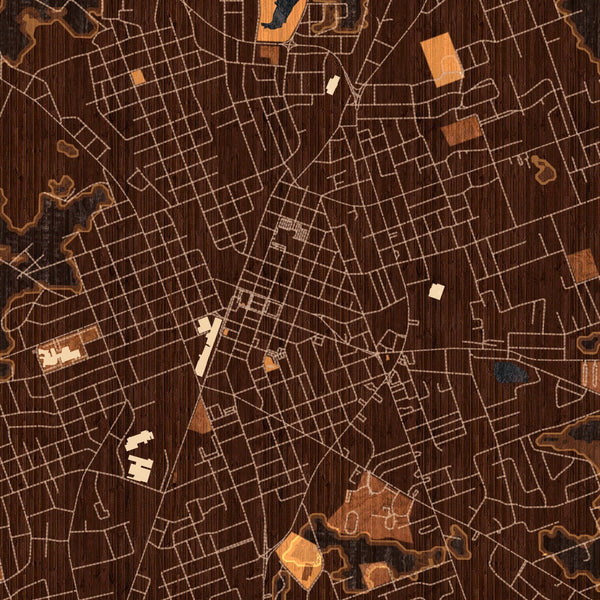 Lufkin Texas Map Print in Ember Style Zoomed In Close Up Showing Details