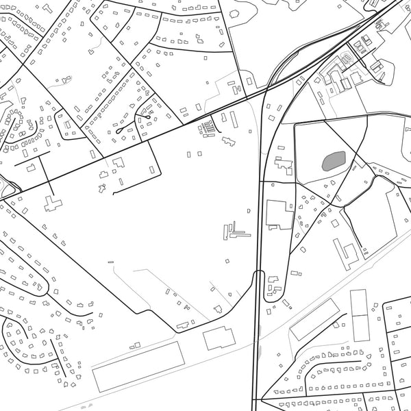 Lugoff South Carolina Map Print in Classic Style Zoomed In Close Up Showing Details