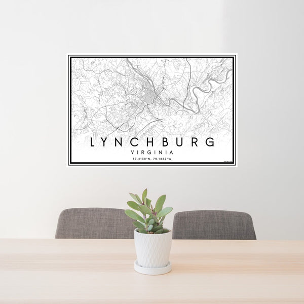 Lynchburg - Virginia Classic Map Print