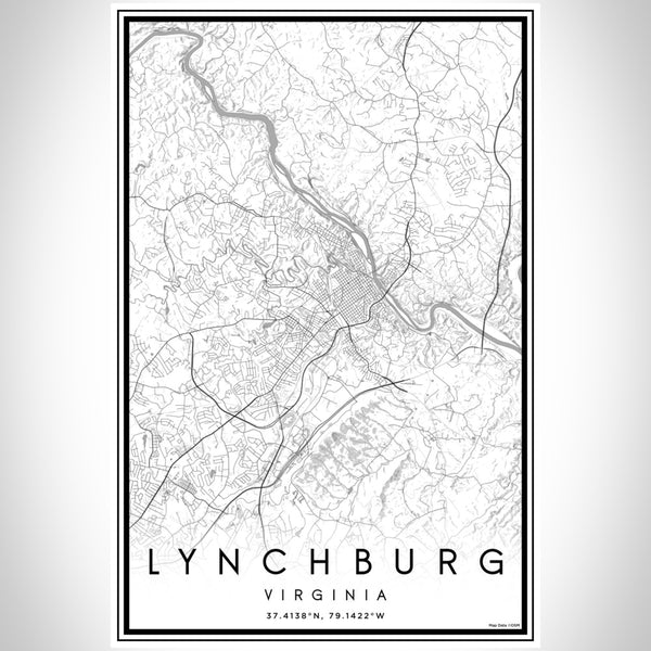 Lynchburg - Virginia Classic Map Print