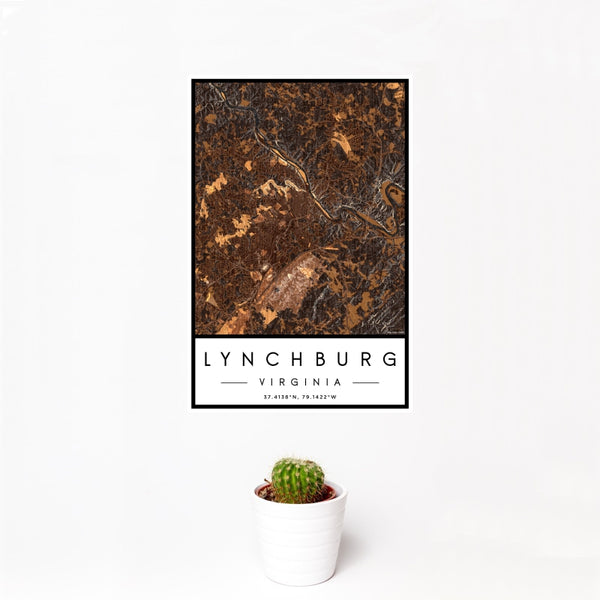 Lynchburg - Virginia Map Print in Ember