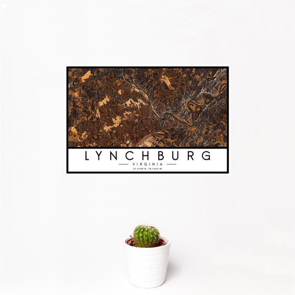Lynchburg - Virginia Map Print in Ember