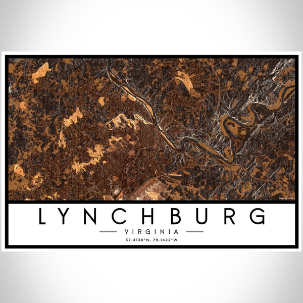Lynchburg - Virginia Map Print in Ember