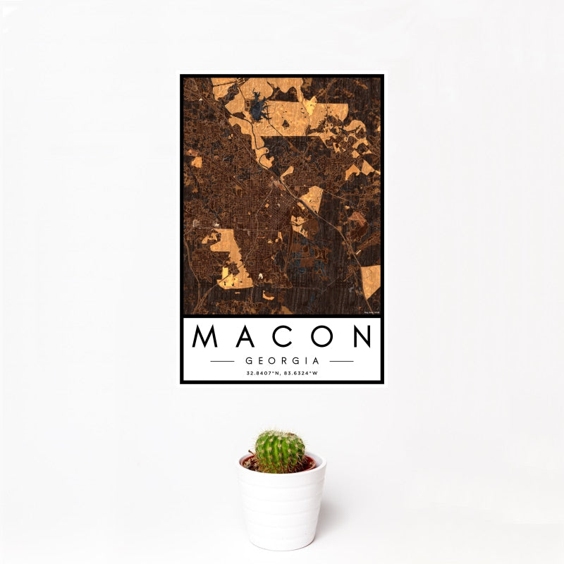 Macon - Georgia Map Print in Ember