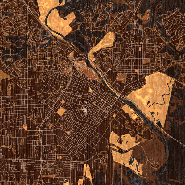 Macon - Georgia Map Print in Ember