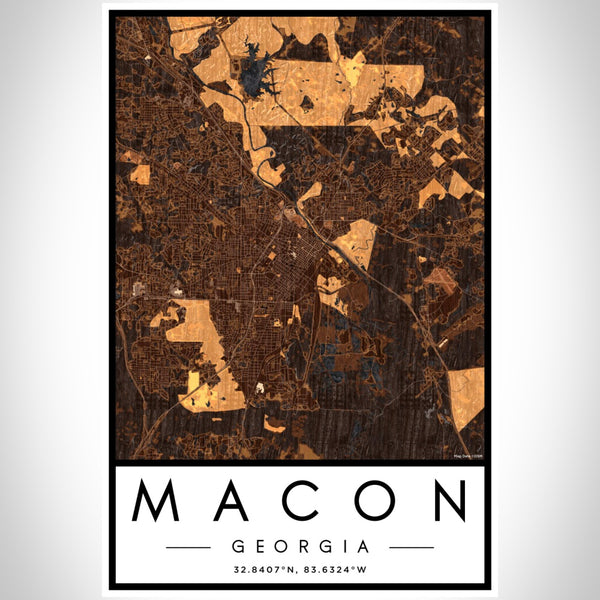 Macon - Georgia Map Print in Ember