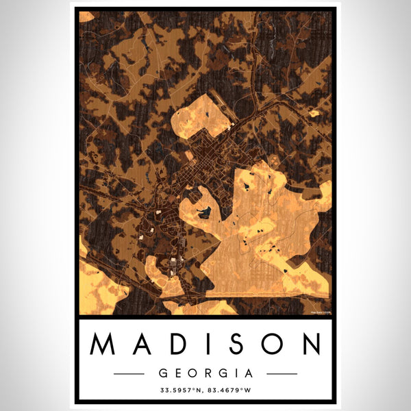 Madison - Georgia Map Print in Ember