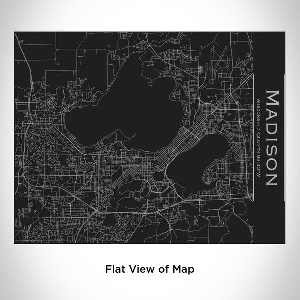 Madison - Wisconsin Map Bottle with Bamboo Top in Matte Black