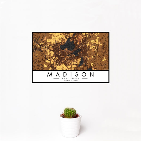 Madison - Wisconsin Map Print in Ember