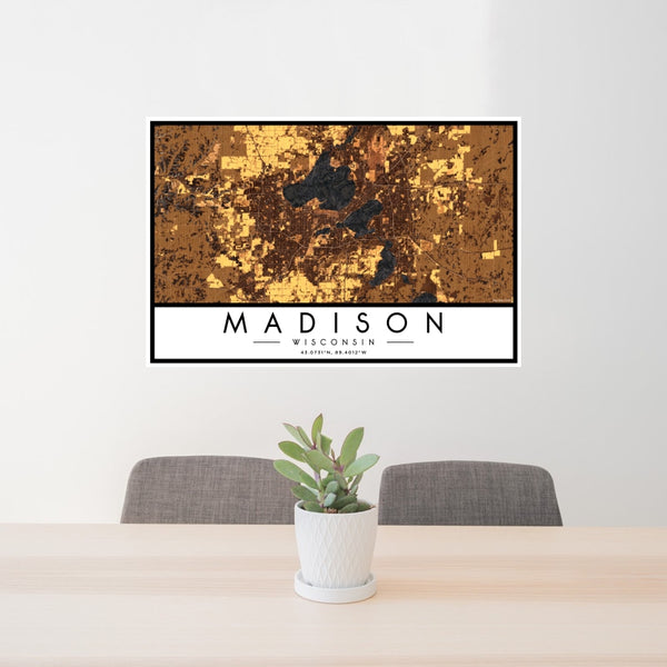 Madison - Wisconsin Map Print in Ember