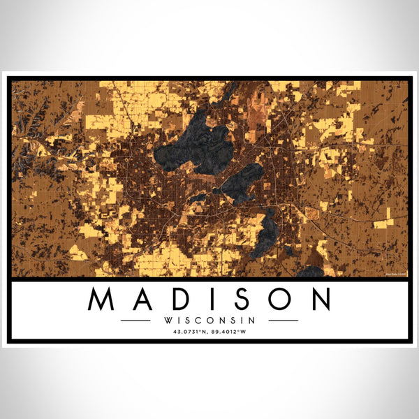 Madison - Wisconsin Map Print in Ember