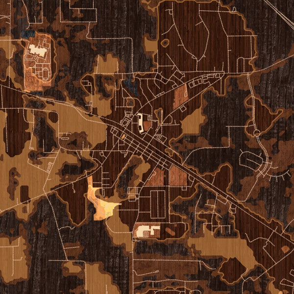 Magnolia - Texas Map Print in Ember