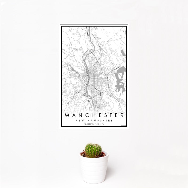 Manchester - New Hampshire Classic Map Print