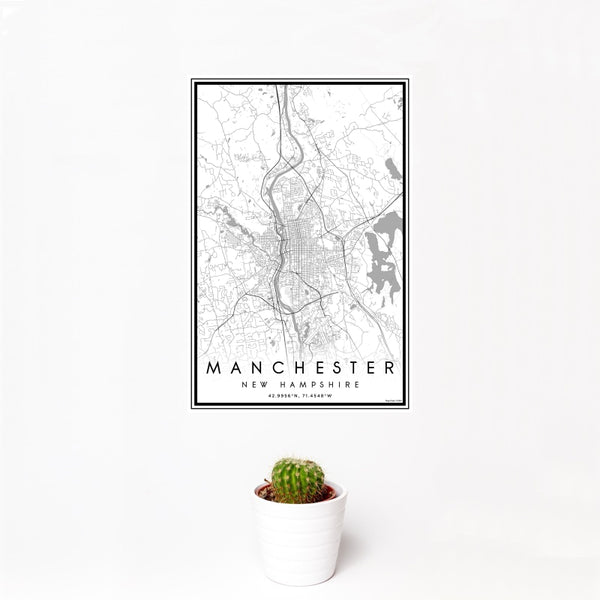 Manchester - New Hampshire Classic Map Print