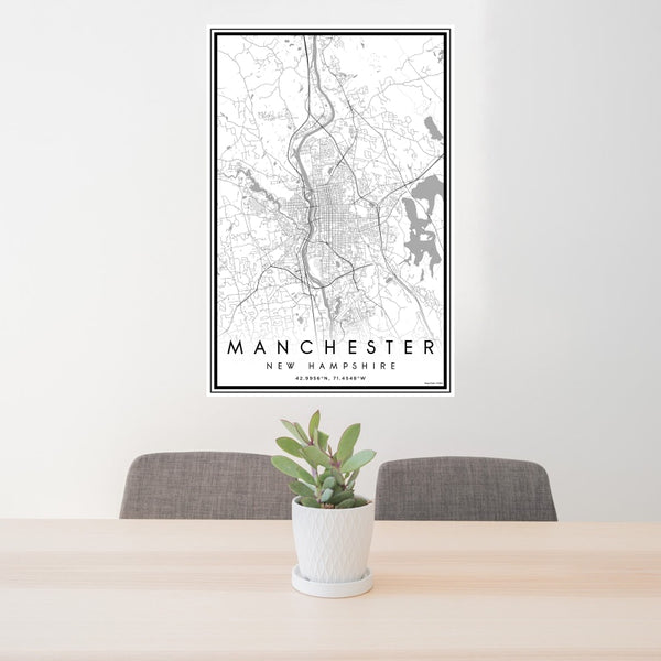 Manchester - New Hampshire Classic Map Print