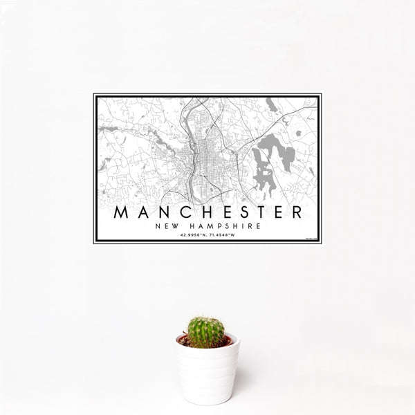 Manchester - New Hampshire Classic Map Print