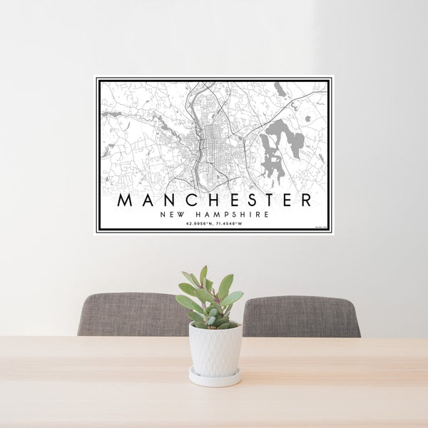 Manchester - New Hampshire Classic Map Print